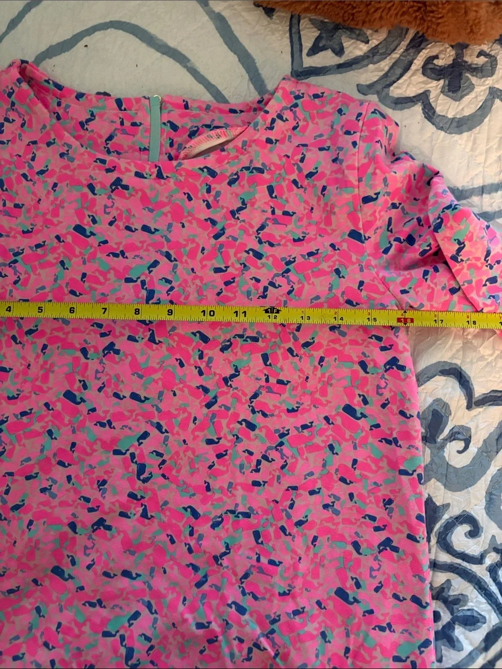 Vineyard Vines girls hot pink Whale Print Dress size XL
